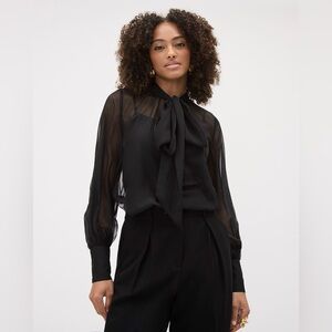 RW&CO. Sheer Bow Blouse